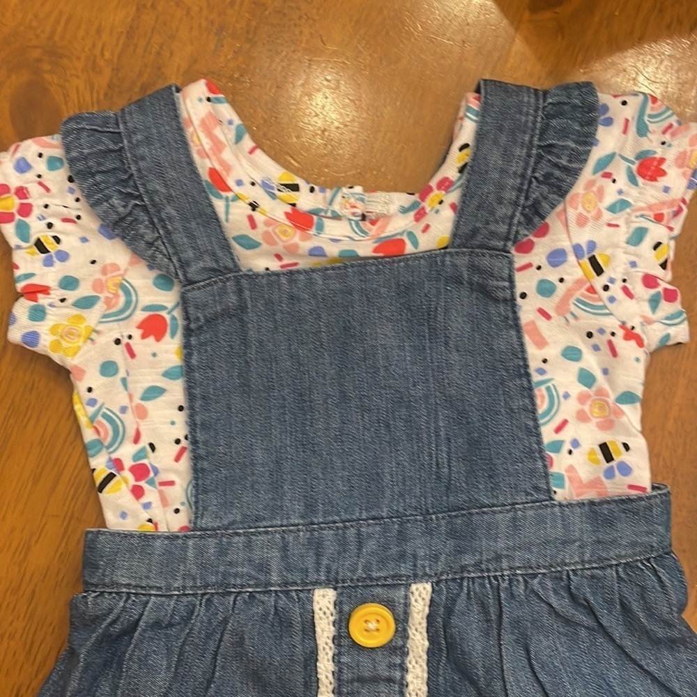 Jean jumper with flower shirt- 236 - Picture 3 of 5